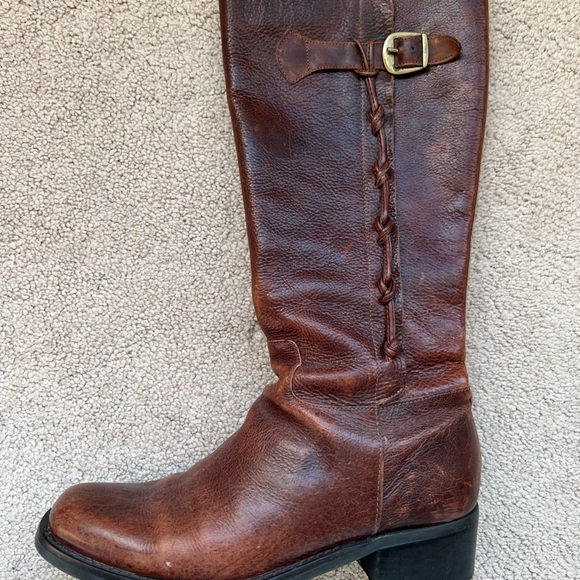 Brown leather riding boots size 8 - Picture 2 of 7